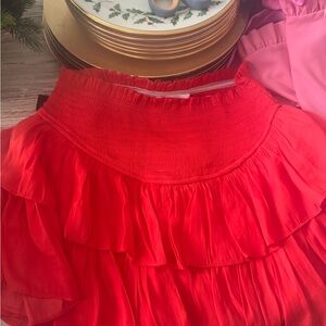 Mustard Seed Red Bubble Mini Skirt